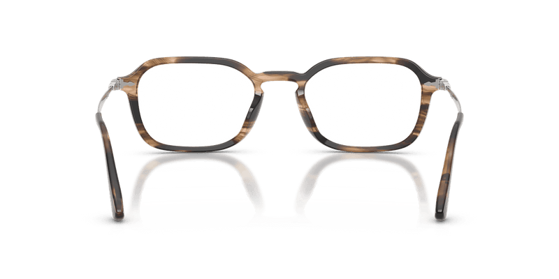 Persol PO3381V in Striped Black & Greish Brown / Clear - Back View