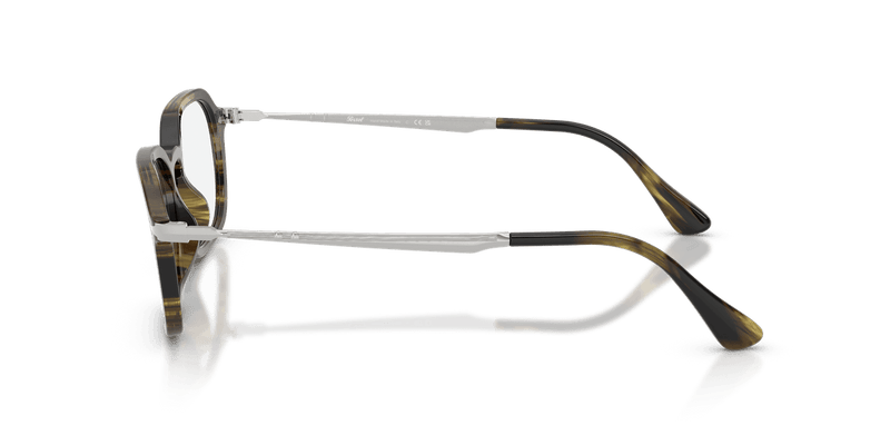 Persol PO3381V in Striped Black & Olive Green / Clear - Alternate View