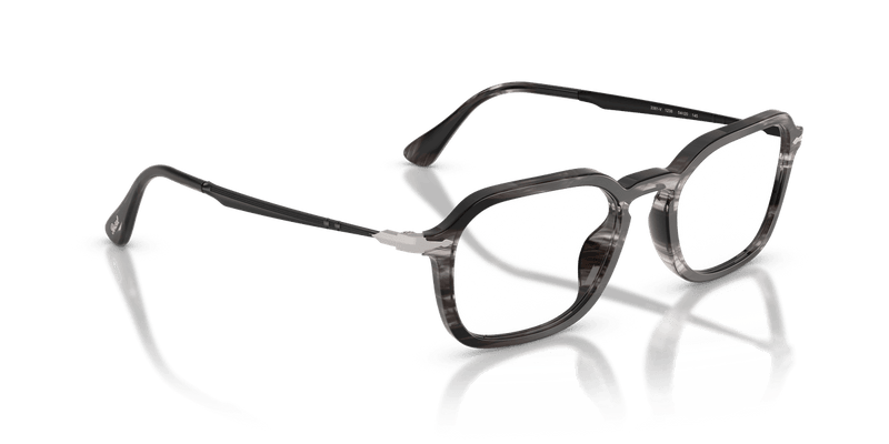 Persol PO3381V in Striped Black & Grey / Clear - Alternate View