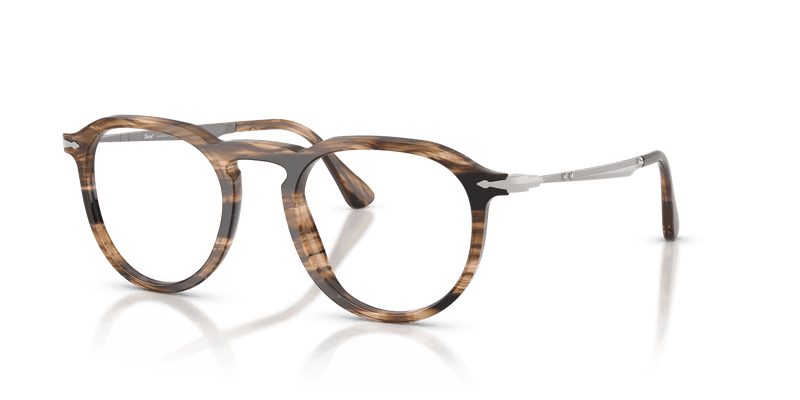 Persol PIER PO3387V in Striped Black & Greish Brown / Clear (1236) - Alternate View
