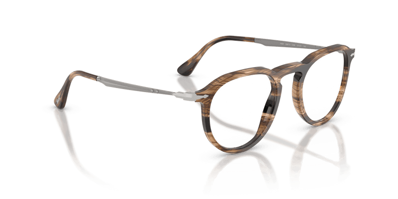 Persol PIER PO3387V in Striped Black & Greish Brown / Clear (1236) - Alternate View