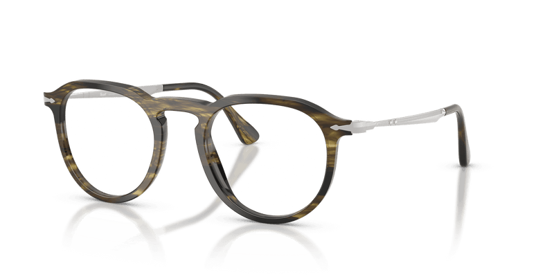 Persol PIER PO3387V in Striped Black & Olive Green / Clear (1237) - Front View