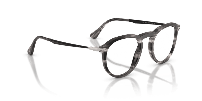 Persol PIER PO3387V in Striped Black & Grey / Clear (1238) - Alternate View