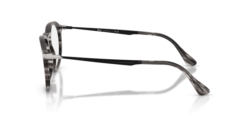 Persol PIER PO3387V in Striped Black & Grey / Clear (1238) - Alternate View