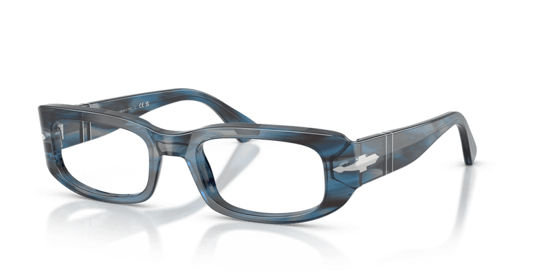 Persol PO3388V in Striped Blue And Grey / Clear - Alternate View