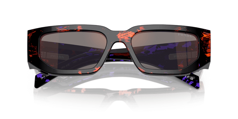 Prada PR 09ZS in Abstract Orange / Dark Grey Mirror Blue/Red (06V40E) - Alternate View