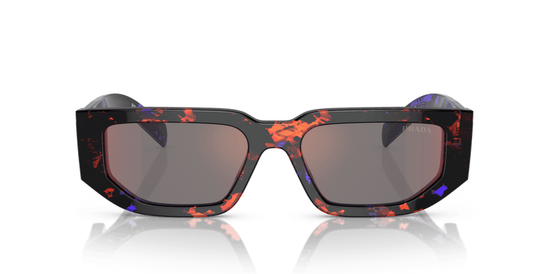 Prada PR 09ZS in Abstract Orange / Dark Grey Mirror Blue/Red (06V40E) - Alternate View