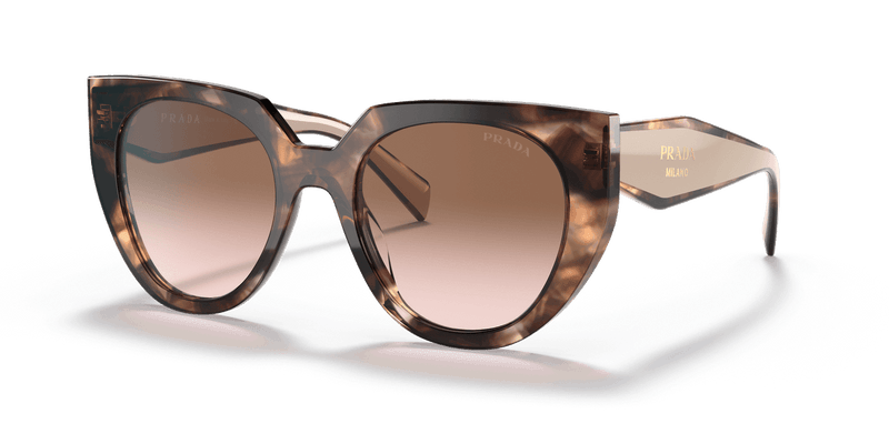 Prada PR 14WS in Caramel Tortoise/Powder / Brown Gradient (01R0A6) - Front View