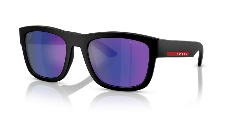 Prada Linea Rossa PS 01ZS in Matte Black / Dark Blue Mirror Violet (1BO05U) - Front View