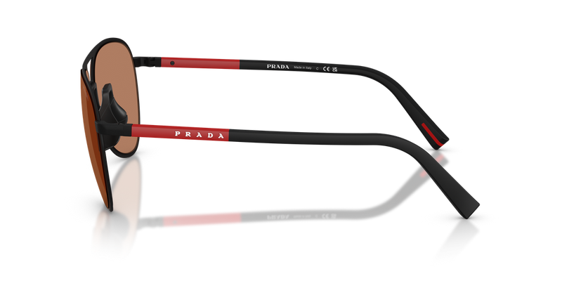 Prada Linea Rossa PS 53ZS in Black Rubbered / Brown (DG020D) - Alternate View