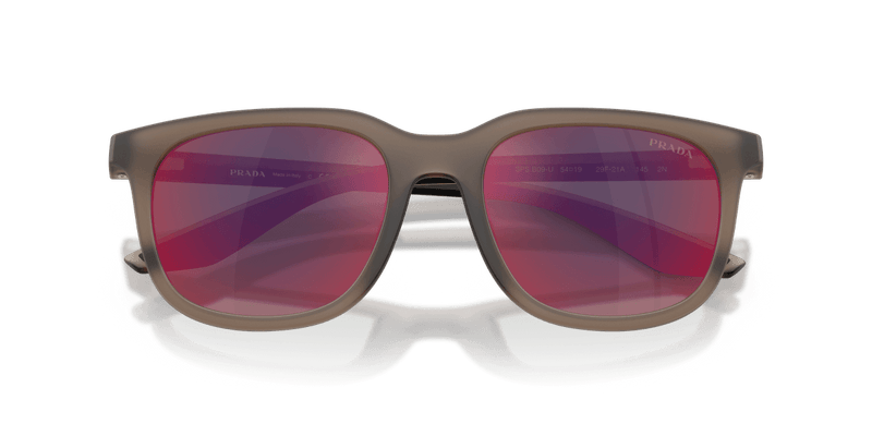 Prada Linea Rossa PS B09SU in Frosted Brown / Dark Grey Mirror Blue/Red (29F21A) - Alternate View