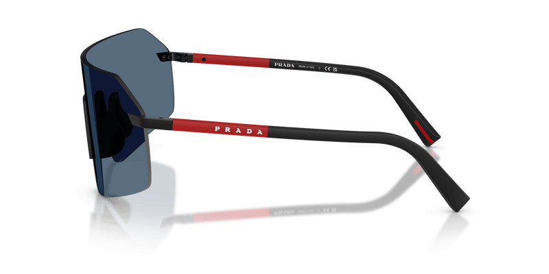 Prada Linea Rossa PS B50S in Black / Dark Blue (1BO06A) - Temple Detail
