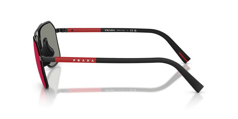 Prada Linea Rossa PS B51S in Matte Black / Dark Grey Mirror Blue/Red (1BO08F) - Alternate View