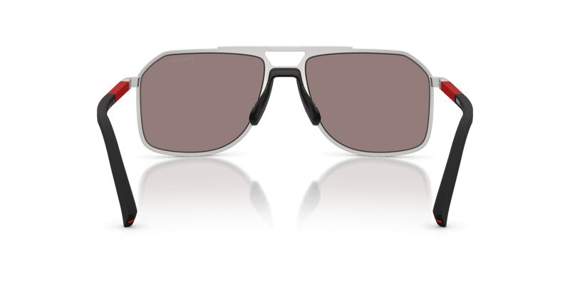 Prada Linea Rossa PS B51S in Matte Silver / Purple Brown Mirror Silver (18X80I) - Alternate View