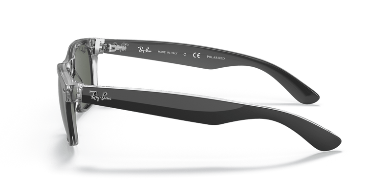 Ray-Ban NEW WAYFARER RB2132 in Black On Transparent / Polarized Green Classic G-15 - Alternate View