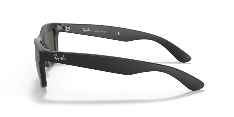 Ray-Ban NEW WAYFARER RB2132 in Rubber Black / G-15 Green - Alternate View
