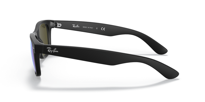 Ray-Ban NEW WAYFARER RB2132 in Rubber Black / Blue Flash - Alternate View