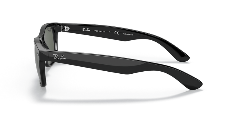 Ray-Ban NEW WAYFARER RB2132 in Black / Green Polarized - Side View
