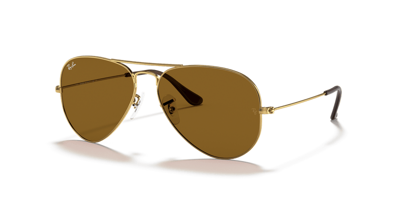 Ray-Ban AVIATOR LARGE METAL RB3025 in Arista Gold / B-15 Brown - Alternate View
