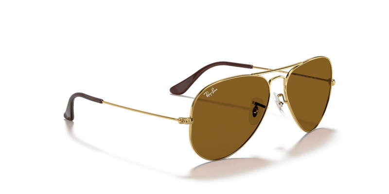 Ray-Ban AVIATOR LARGE METAL RB3025 in Arista Gold / B-15 Brown - Alternate View