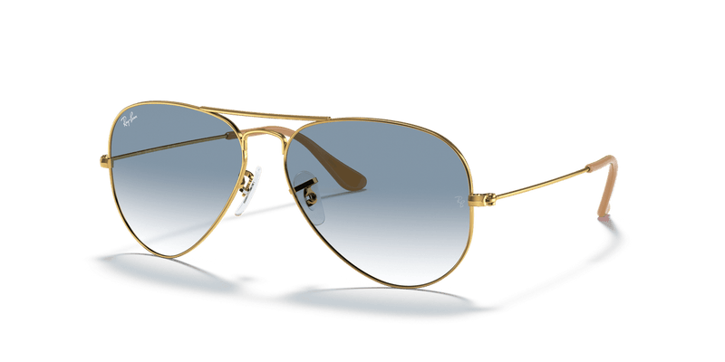 Ray-Ban AVIATOR LARGE METAL RB3025 in Arista Gold / Light Blue - Alternate View