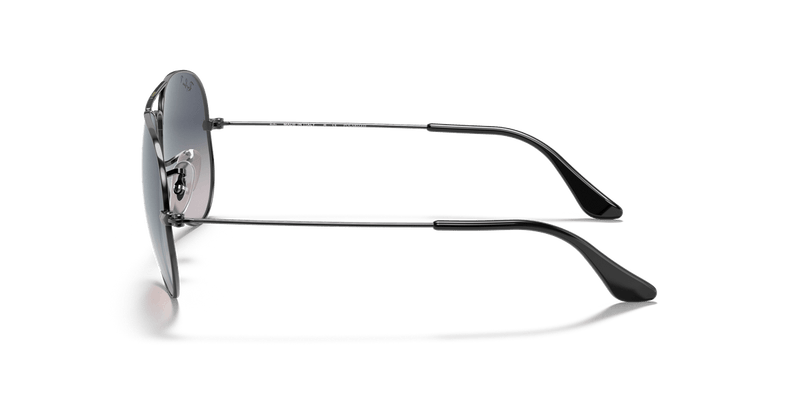 Ray-Ban AVIATOR LARGE METAL RB3025 in Gunmetal / Blue Gradient Polarized - Side View