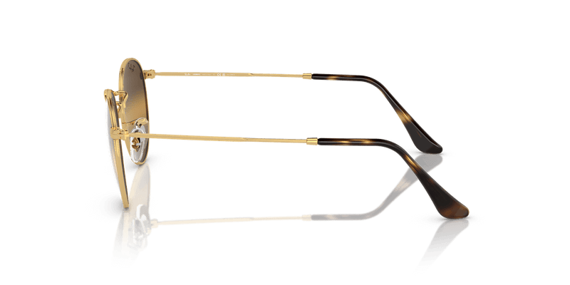 Ray-Ban ROUND METAL RB3447 in Arista Gold / Silver & Brown Polarized+ - Alternate View