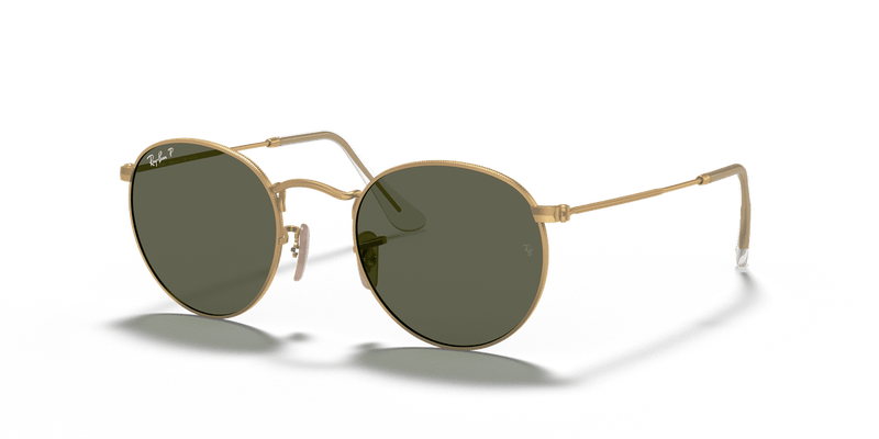 Ray-Ban ROUND METAL RB3447 in Gold / G-15 Green Polarized - Alternate View