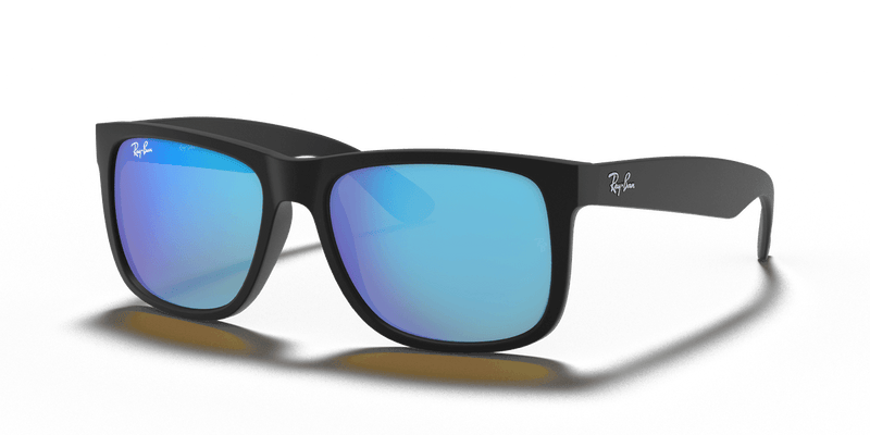 Ray-Ban JUSTIN RB4165 in Rubber Black / Blue Mirror - Alternate View