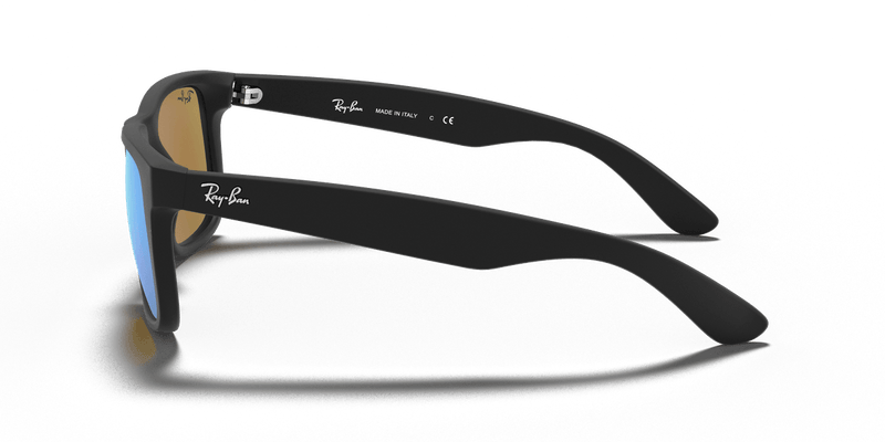 Ray-Ban JUSTIN RB4165 in Rubber Black / Blue Mirror - Alternate View