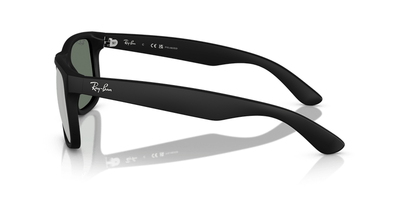 Ray-Ban JUSTIN RB4165 in Rubber Black / Green Mirror Silver Polarized - Alternate View