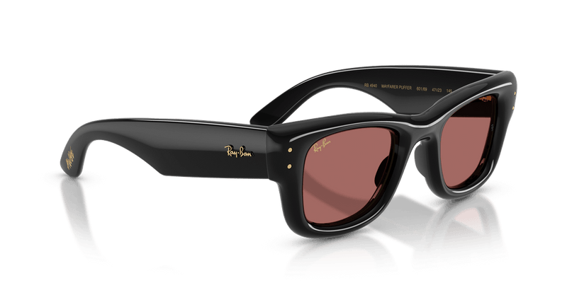 Ray-Ban WAYFARER PUFFER RB4940 in Black / Dark Violet - Temple Detail