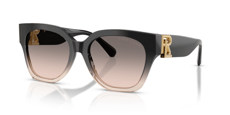 Ralph Lauren THE OVERSZED RICKY RL8221 in Shiny Grad Black/Transp Beige / Pink Gradient Grey (60223B) - Front View