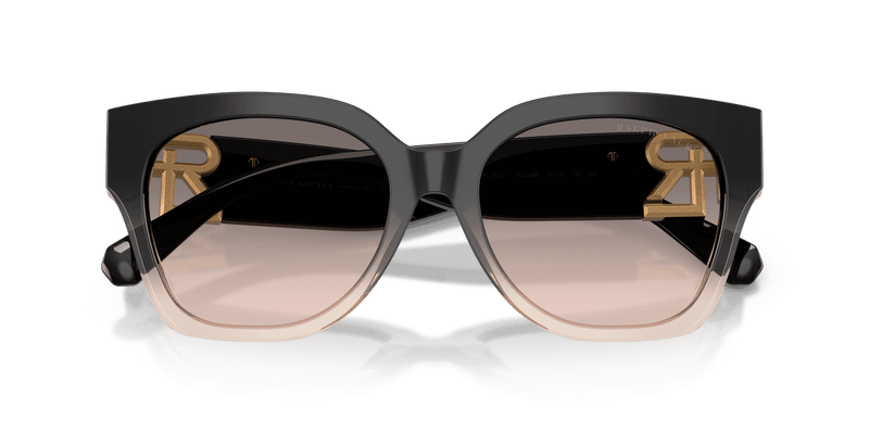Ralph Lauren THE OVERSZED RICKY RL8221 in Shiny Grad Black/Transp Beige / Pink Gradient Grey (60223B) - Front View