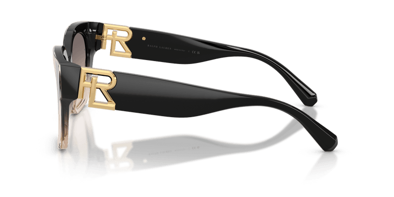 Ralph Lauren THE OVERSZED RICKY RL8221 in Shiny Grad Black/Transp Beige / Pink Gradient Grey (60223B) - Front View
