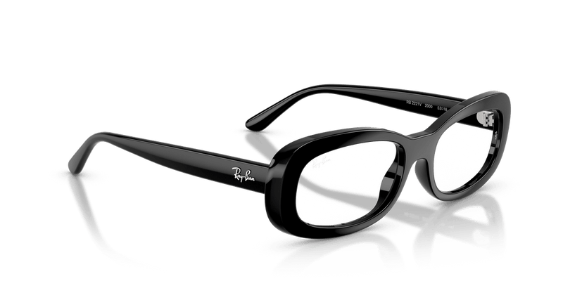 Ray-Ban RX2221V in Black / Clear - Temple Detail