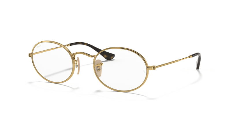 Ray-Ban OVAL RX3547V in Arista Gold / Clear - Front View