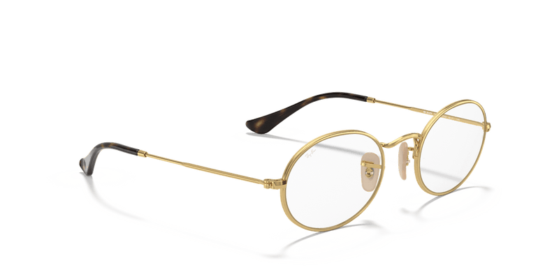 Ray-Ban OVAL RX3547V in Arista Gold / Clear - Temple Detail