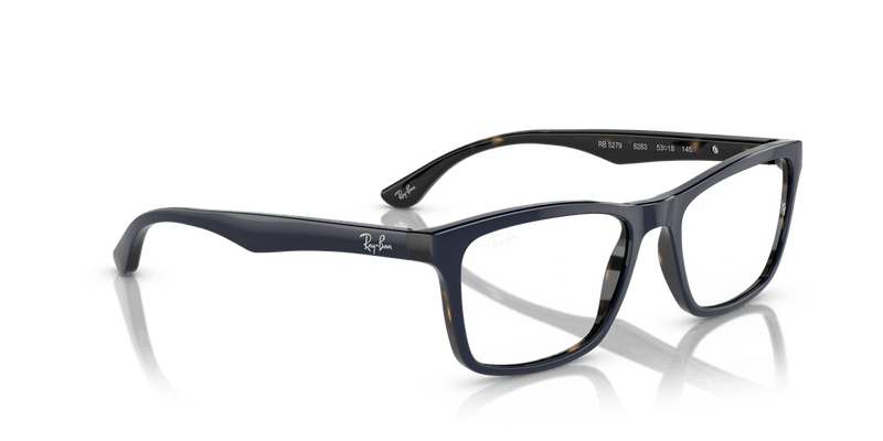 Ray-Ban RX5279 in Blue On Havana / Clear - Alternate View