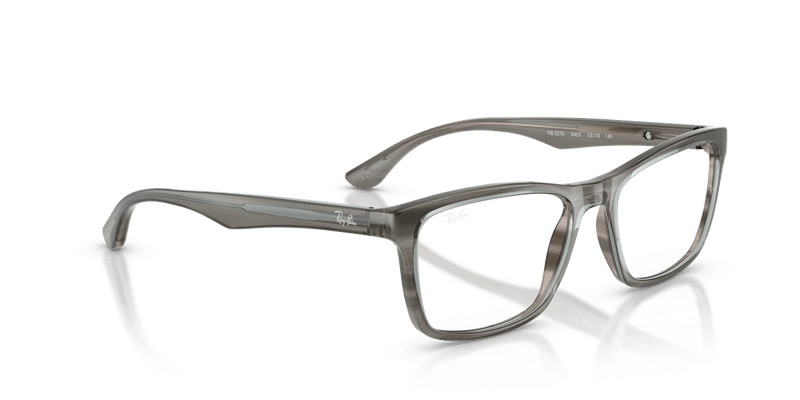 Ray-Ban RX5279 in Striped Grey / Clear - Temple Detail