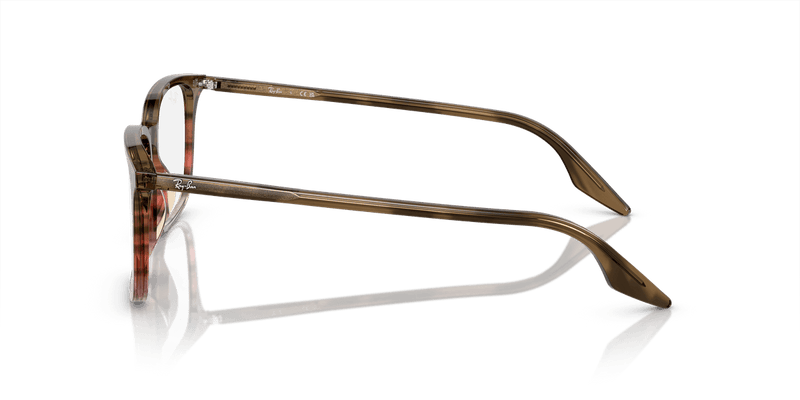 Ray-Ban RX5421 in Striped Brown & Red / Clear - Alternate View