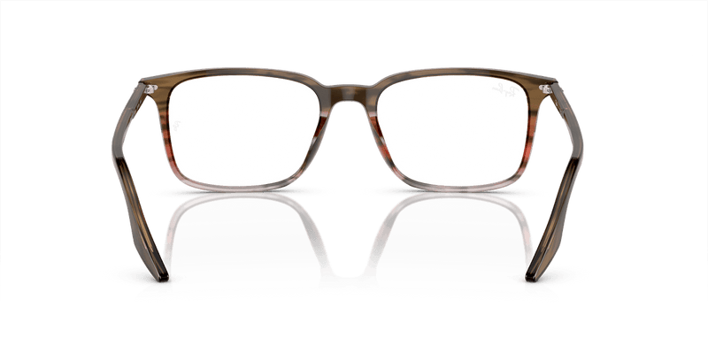 Ray-Ban RX5421 in Striped Brown & Red / Clear - Alternate View