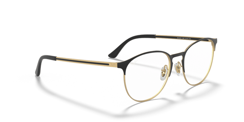 Ray-Ban RX6375 in Black On Gold / Clear (3051) - Alternate View