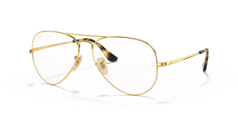 Ray-Ban AVIATOR RX6489 in Arista Gold / Clear - Front View