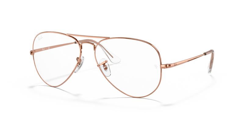 Ray-Ban AVIATOR RX6489 in Rose Gold / Clear - Alternate View
