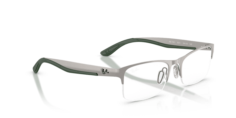 Ray-Ban RX7551 in Gunmetal / Clear (3221) - Temple Detail