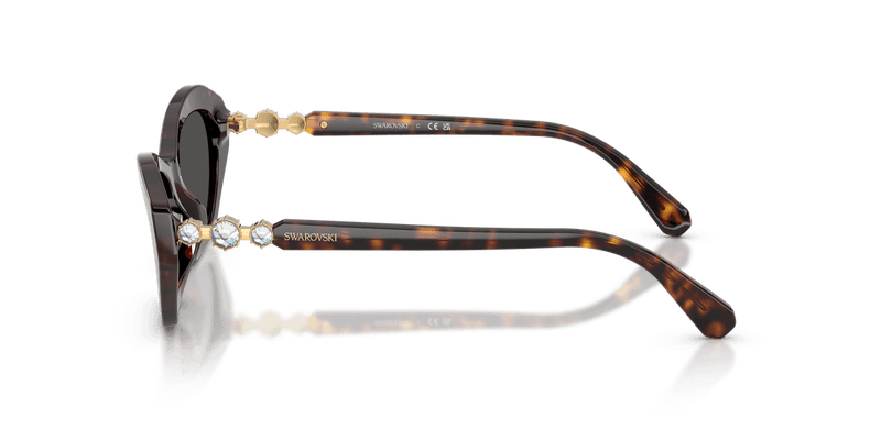 Swarovski SK6048 in Havana / Dark Grey (100287) - Temple Detail