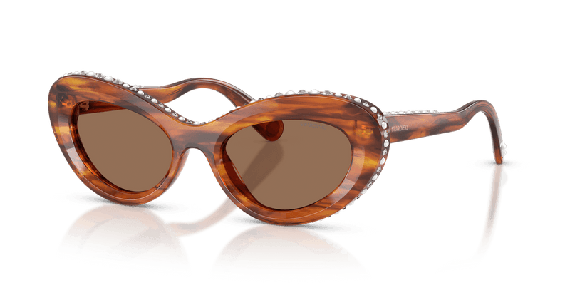 Swarovski SK6061U in Striped Havana / Dark Brown (109173) - Alternate View