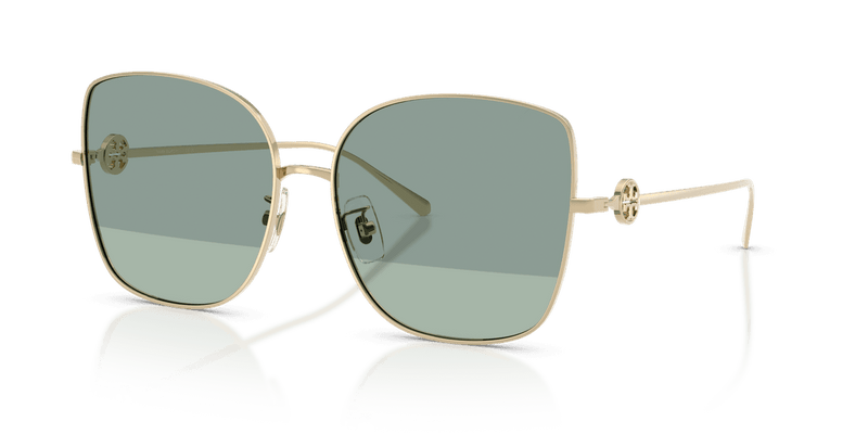 Tory Burch TY6106D in Shiny Light Gold / Green (33462A) - Front View