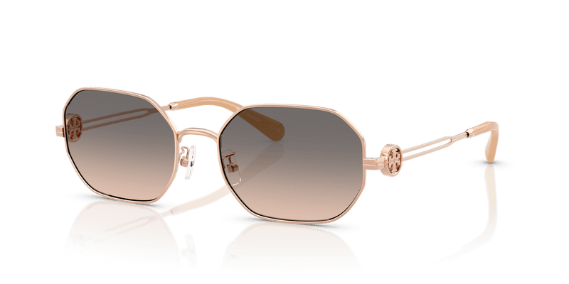Tory Burch TY6113 in Shiny Light Rose Gold / Light Brown Gradient Grey (3358G9) - Alternate View
